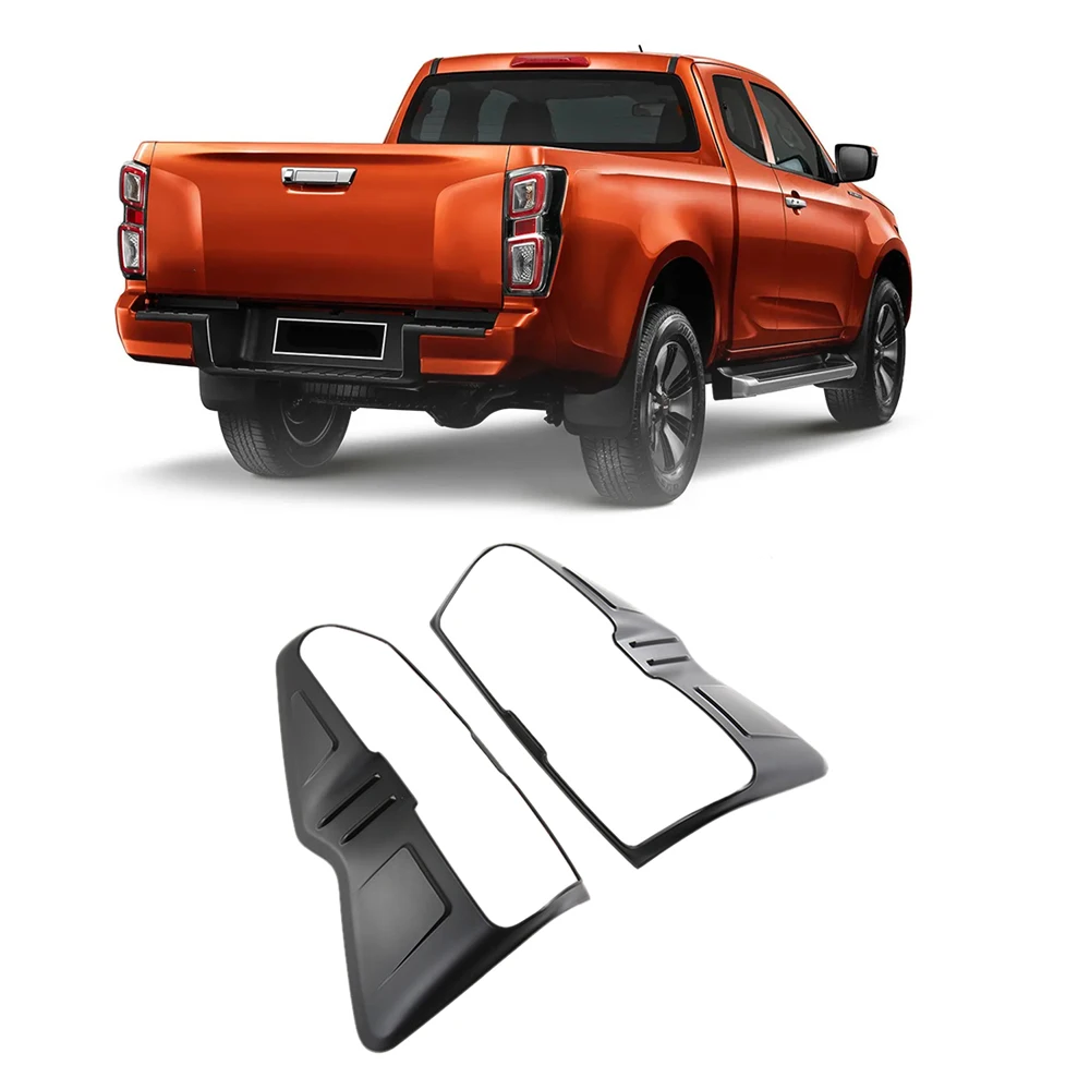 Car Rear Tail Light Lamp Decoration Cover Trim for Isuzu D-Max 2019-2022 Car Styling Tail Light Frame Matte Black