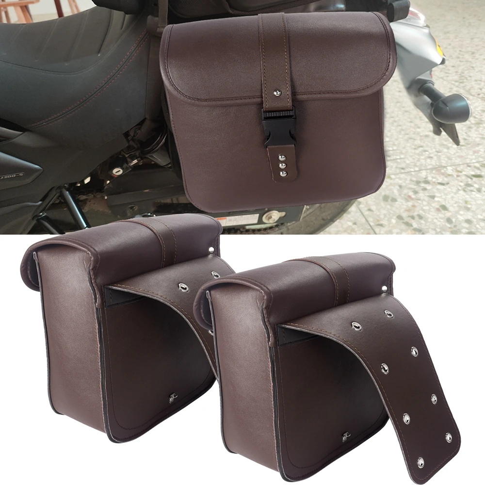 

Motorcycle Riding Travel Tank Bag Motorcycle Storage Tool Bag Side Luggage Saddle Bag PU Leather Motor Tail Luggage Suitcase