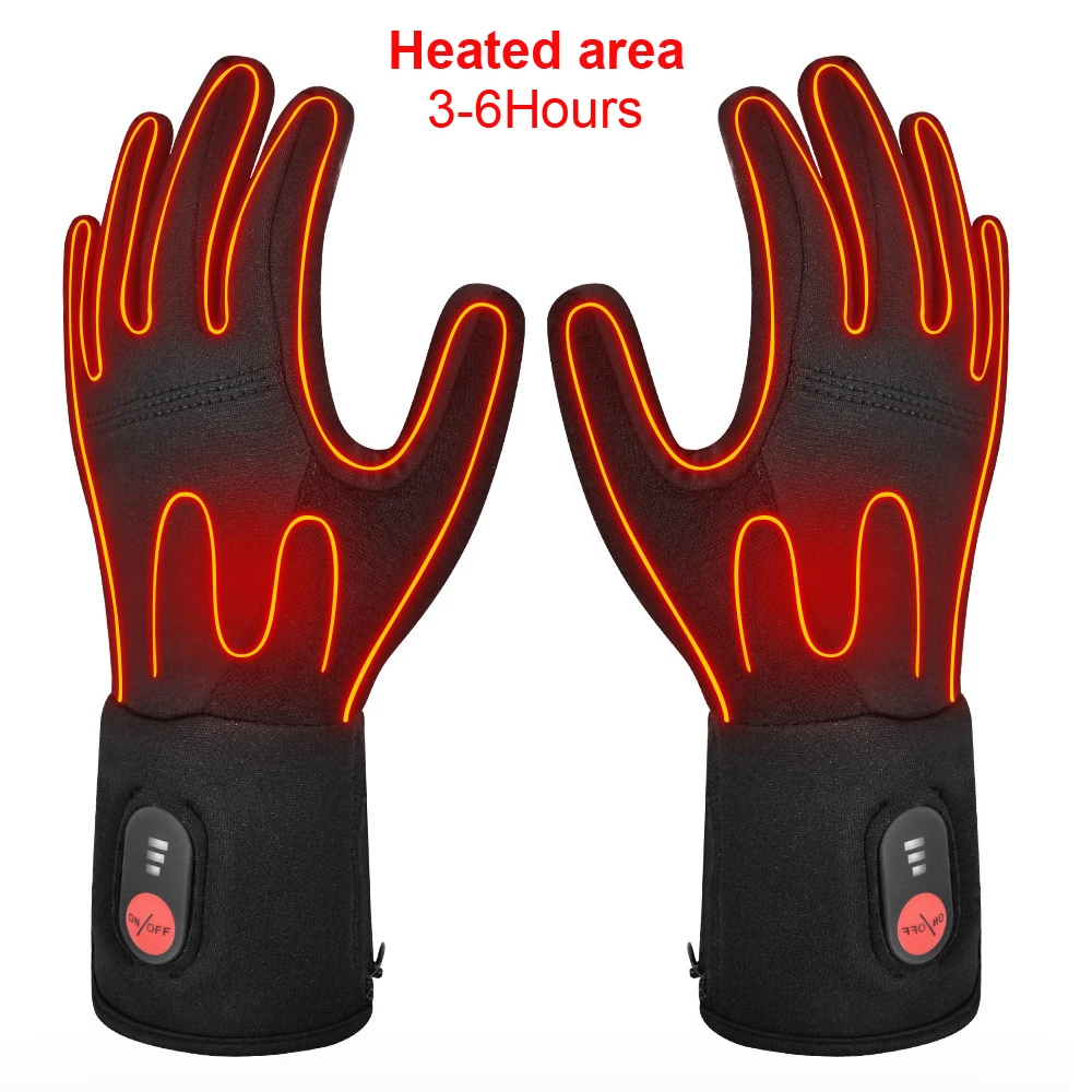 Winter Warm 7.4 Electric Battery Heated Gloves Rechargeable For Skiing Fishing Riding Hunting Keep Thermal Waterproof