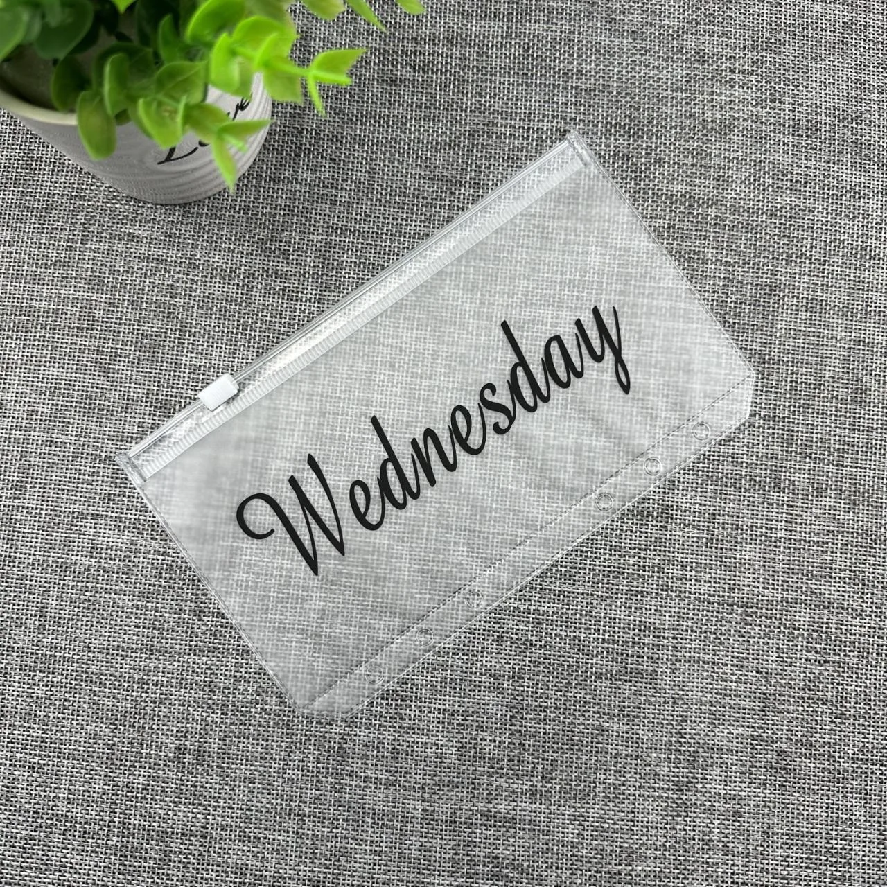7PCS A6 Binder Pockets with Zipper Bag Soft PVC, Notebook Loose-Leaf Zipper Folder, Monday to Sunday Classification