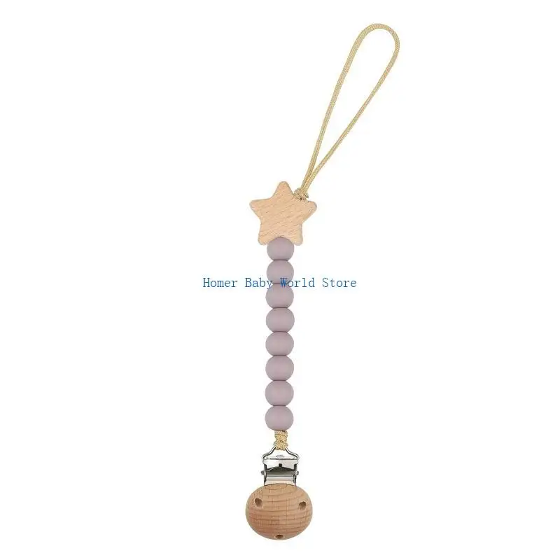 

B2QD силиконовый зажим для соски с бусинами, зажим для защиты от потери, цепочка на нагрудник для слюней, аксессуары для детской