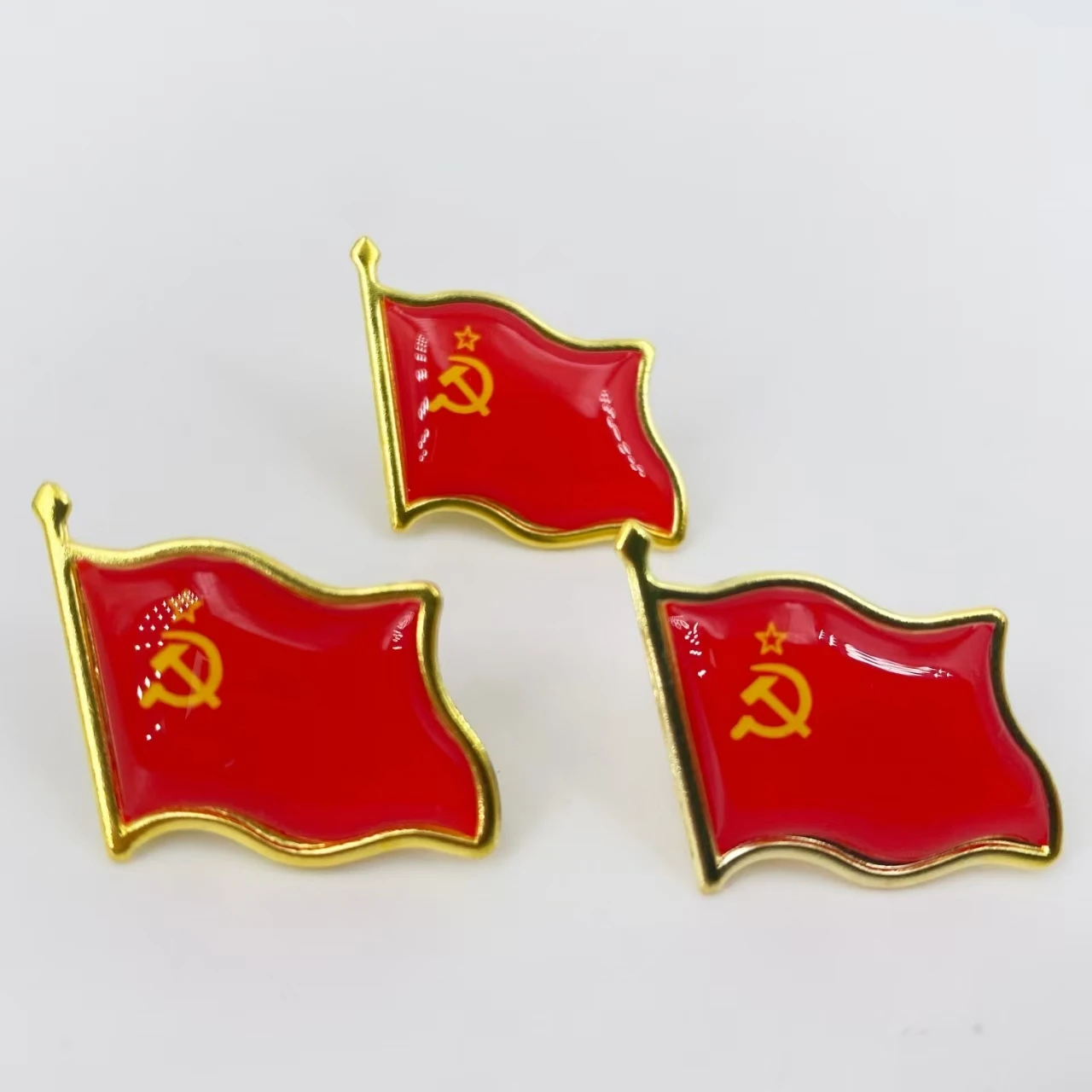 Suviet Union Flag Pin Red Star Hammer Sickle Retro USSR Symbol Brooch Soviet Union Marxism Logo Jewelry