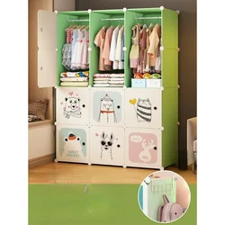 Wardrobe, home bedroom, plastic assembly, storage cabinet, economical baby girl simple small wardrobe