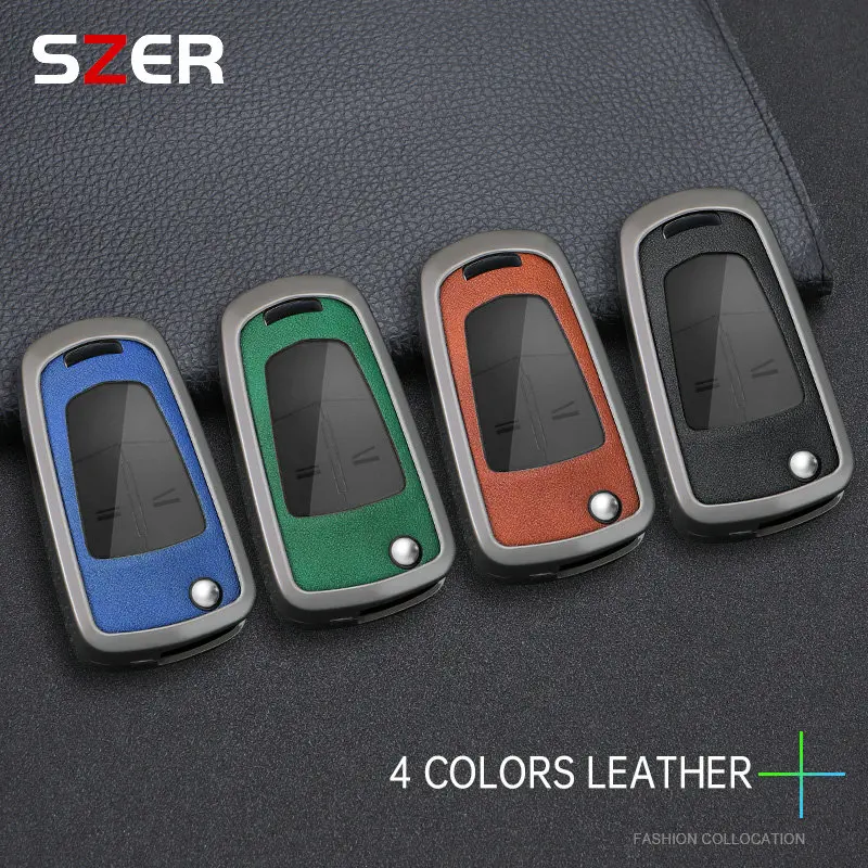 Metall Leder Auto Schlüssel Fall Abdeckung Shell für Vauhxall Opel Astra H Corsa D Insignia Vectra
