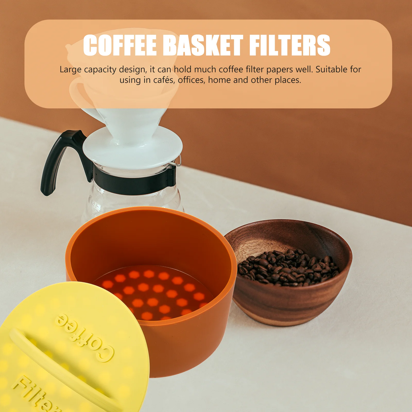 

Coffee Filter Container Large Capacity Break-Resistant Smooth Surface Easy Clean Coffee Filter Organizer For Home Office