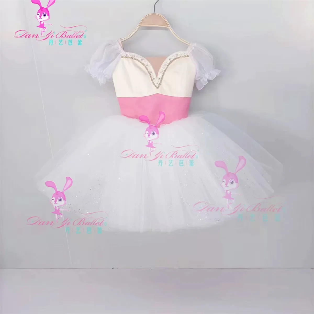 Danyi simple children's ballet gray pink nutcracker Clara fluffy gauze dress customized competition suit