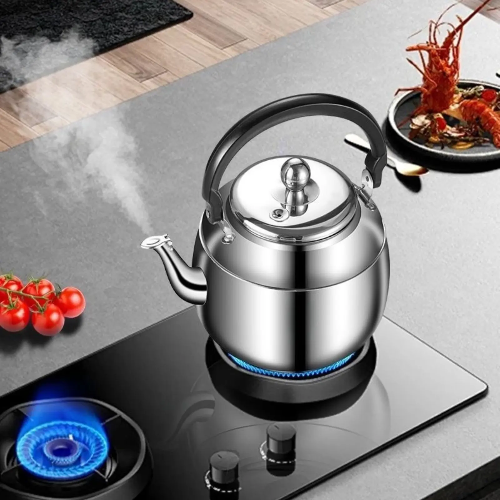 

Whistling Tea Kettle Whistle Notification Stainless Steel Water Kettle Hot Water Boiler Pot Food-Safe-Safe Teakettle