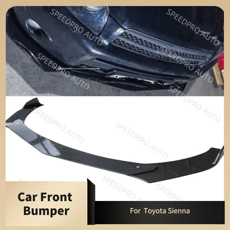 トヨタ シエナ用 フロントバンパーリップ オートディフューザー スプリッター カバー スポイラー ボディキット 外装パーツ ブラック