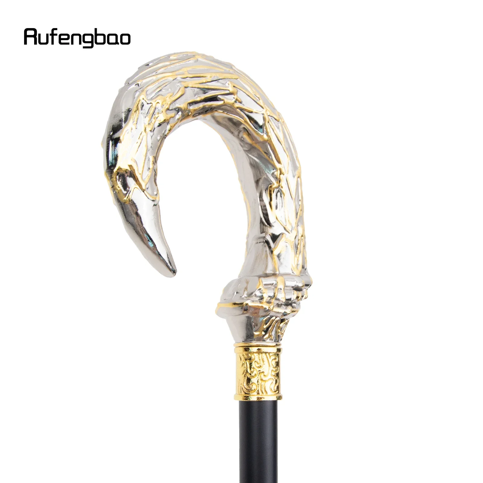 Golden White U Steampunk Walking Cane Fashion Walking Stick Gentleman Luxury Crosier Knob Walking Stick 92cm