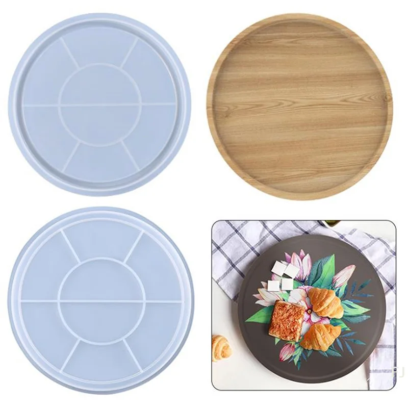 [YU]Silicone Epoxy Resin Tray Mold Large Round Shape DIY Storage tray Mold