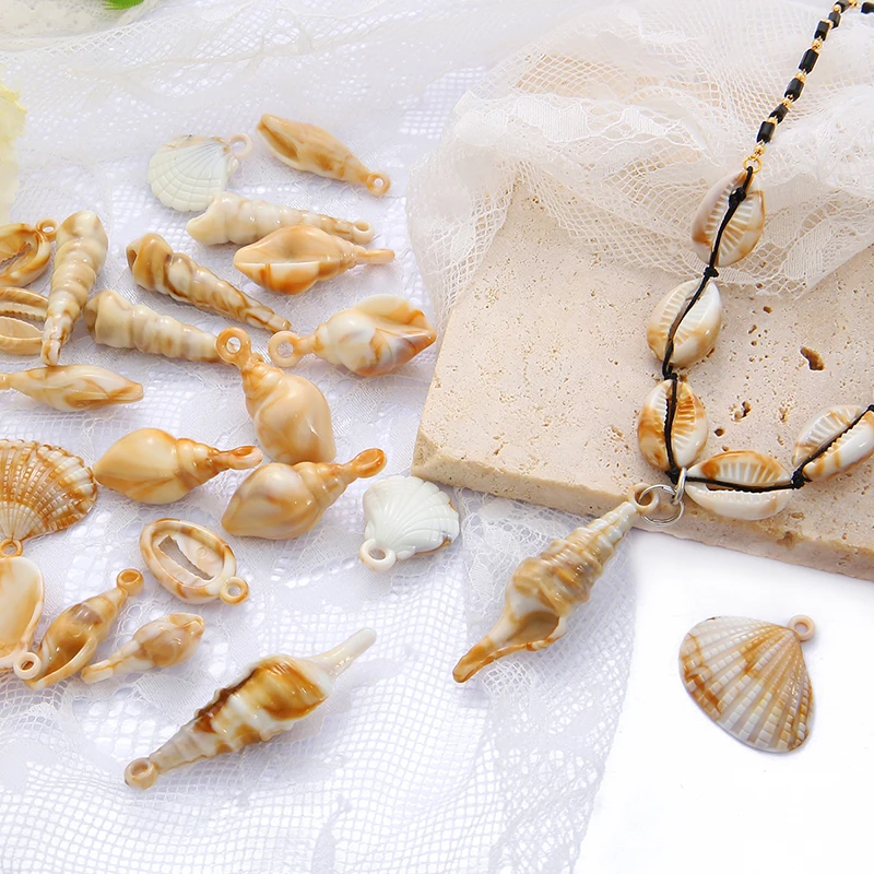 

30g Acrylic Shells Conches Starfish Charms Beads for DIY Jewelry Making Handmade Bracelets Necklaces Earrings Accessories