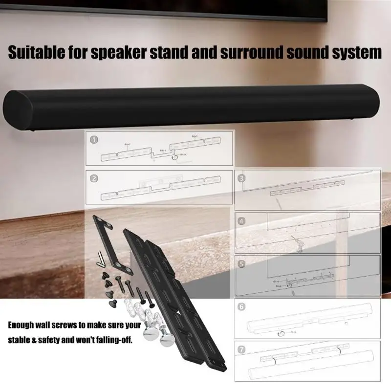 R53C Metall-Soundbar-Wandhalterung für Soundbar-Lautsprecher, hängende Wandhalterung, Lärm reduzieren Hörerlebnis – Detail 4