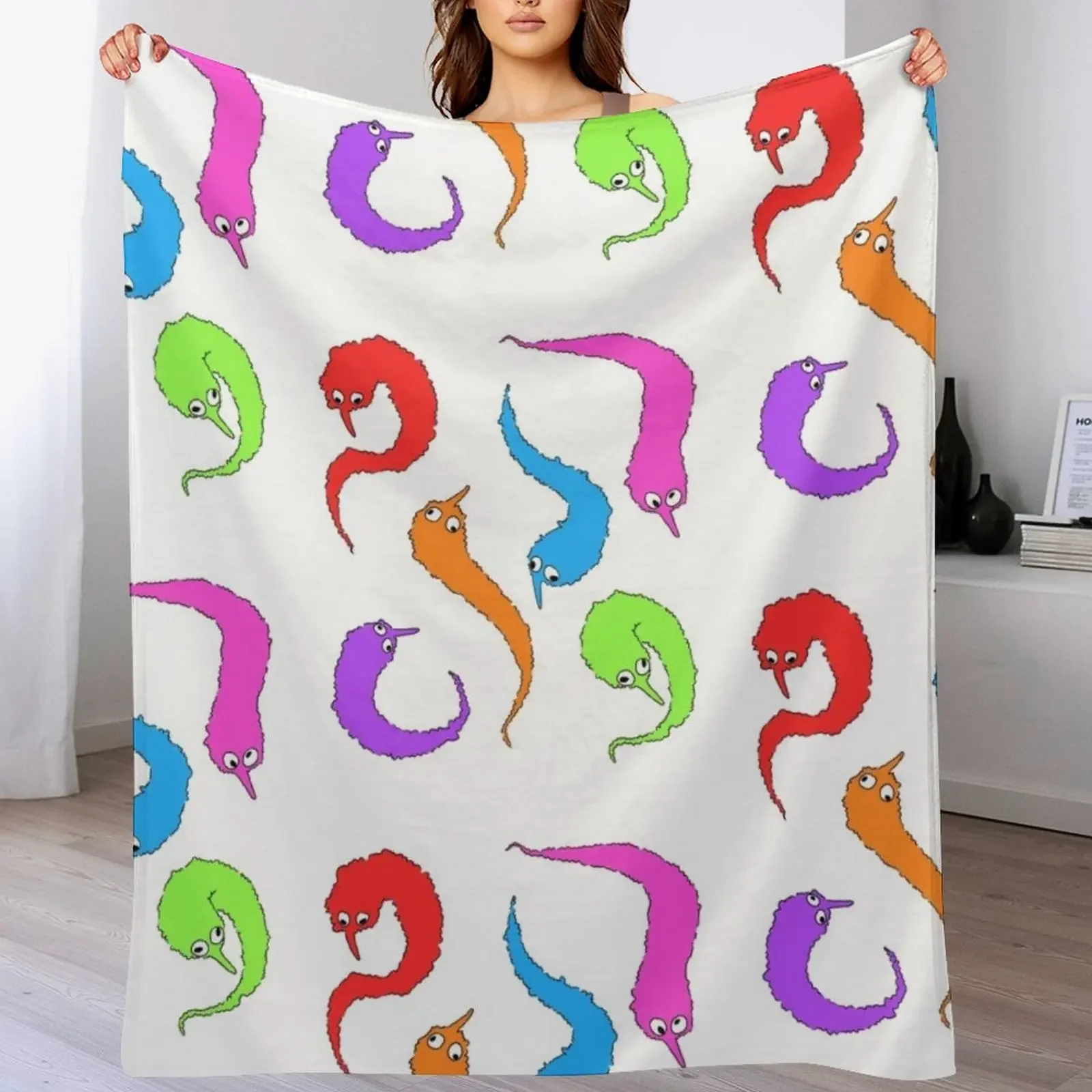 worm on a string party Throw Blanket Breathable Lightweight Blanket for Adults Kids