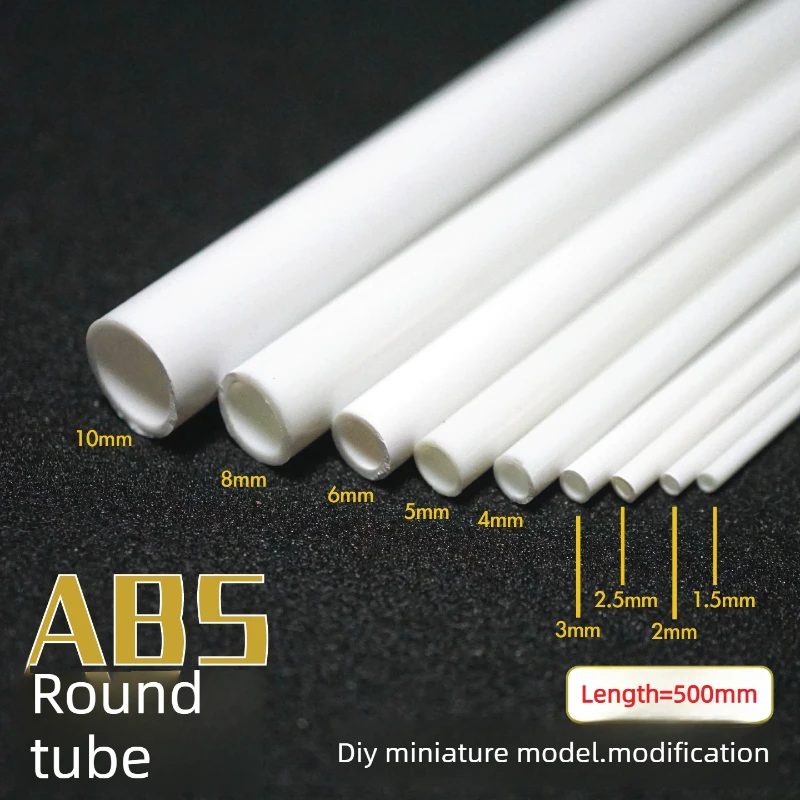 

ABS round Tube Plastic Hollow tube pipe OD 2mm/2.5mm/3mm/4mm/5mm/6mm/8mm/10mm/ DIY Handmade Sand Table Material model Building