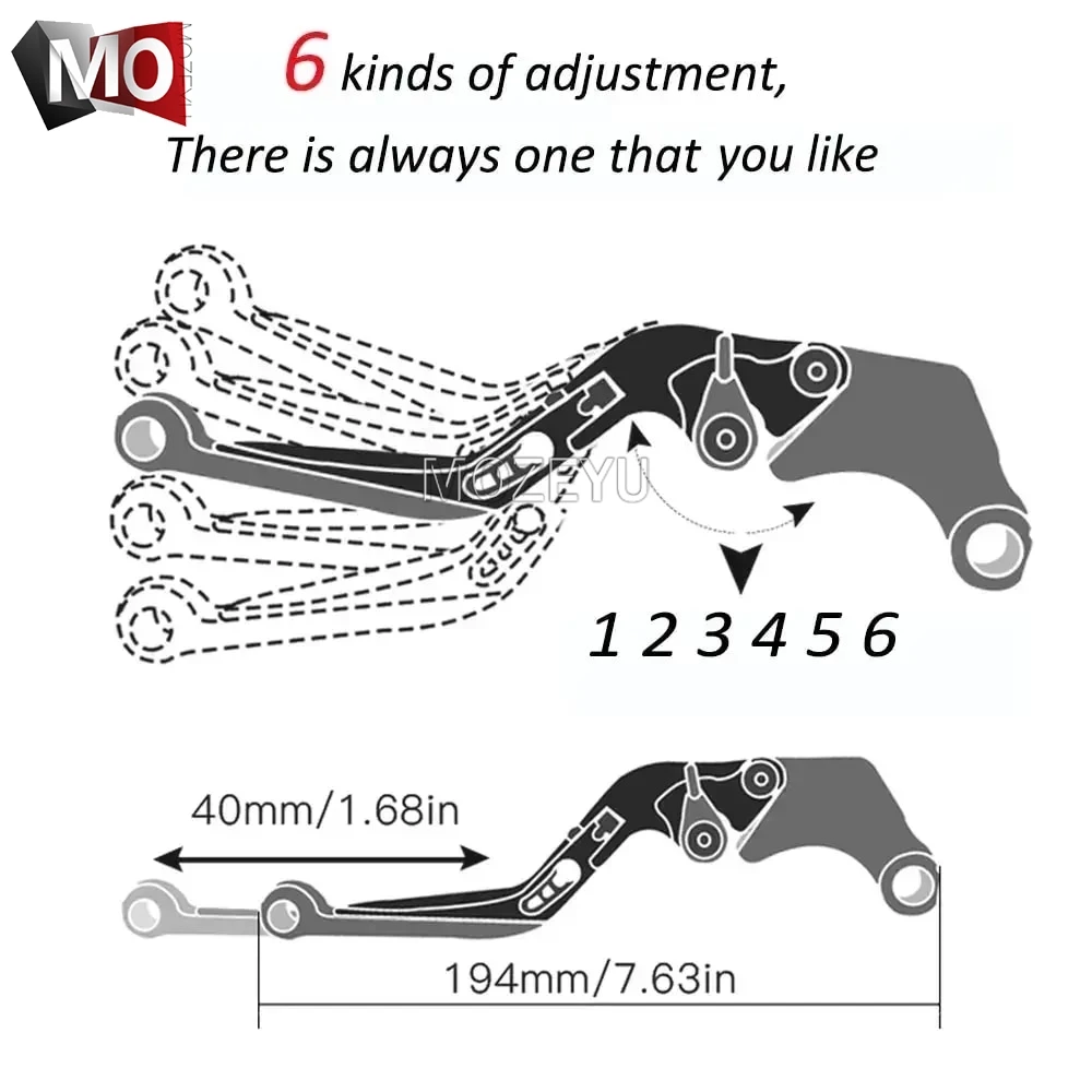 Palancas de embrague de freno ajustables para motocicleta Kawasaki Ninja 250/250SL/250R 2013-2021 2022 2023 2024, empuñaduras de manillar, extremos