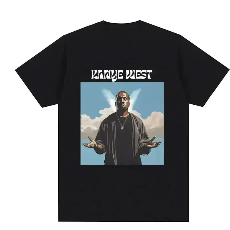 Cotton Breathable Children's T-shirt 2026 Summer New Style Funny Kanye Printed Casual Parent Child Wear for Boys and Girls