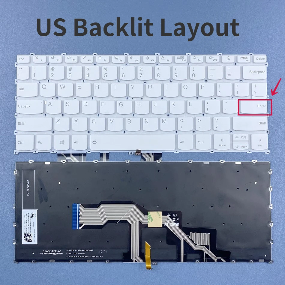 US Backlit Keyboard For Lenovo Ideapad S540-13IML 81XA S540-13API 81XC S540-13ARE 82DL S540-13ITL 82H1 SN20V20273 PP2UB SN5391BL