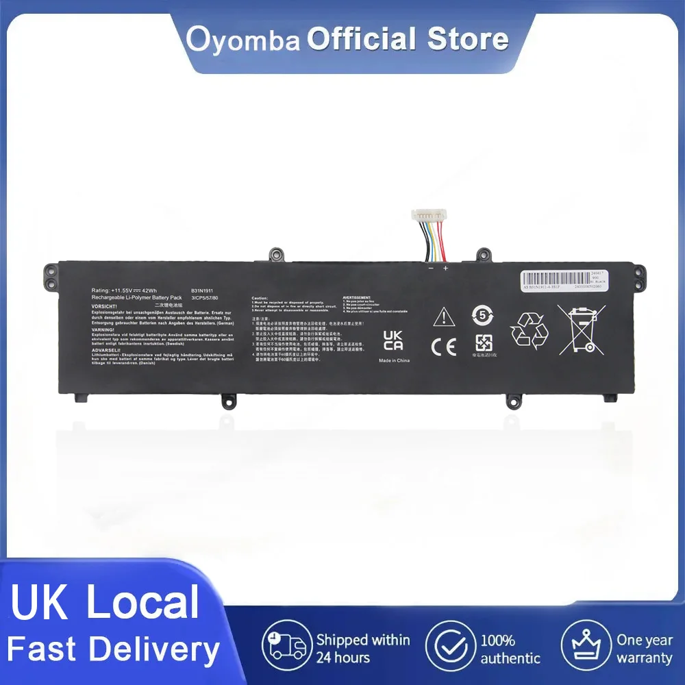 Oyomba B31N1911 C31N1911 Laptop Batterie Replacement for ASUS V4050FF S433FA X421FF S4600FA K433FA V4050FA R428FF X413FF F413FF