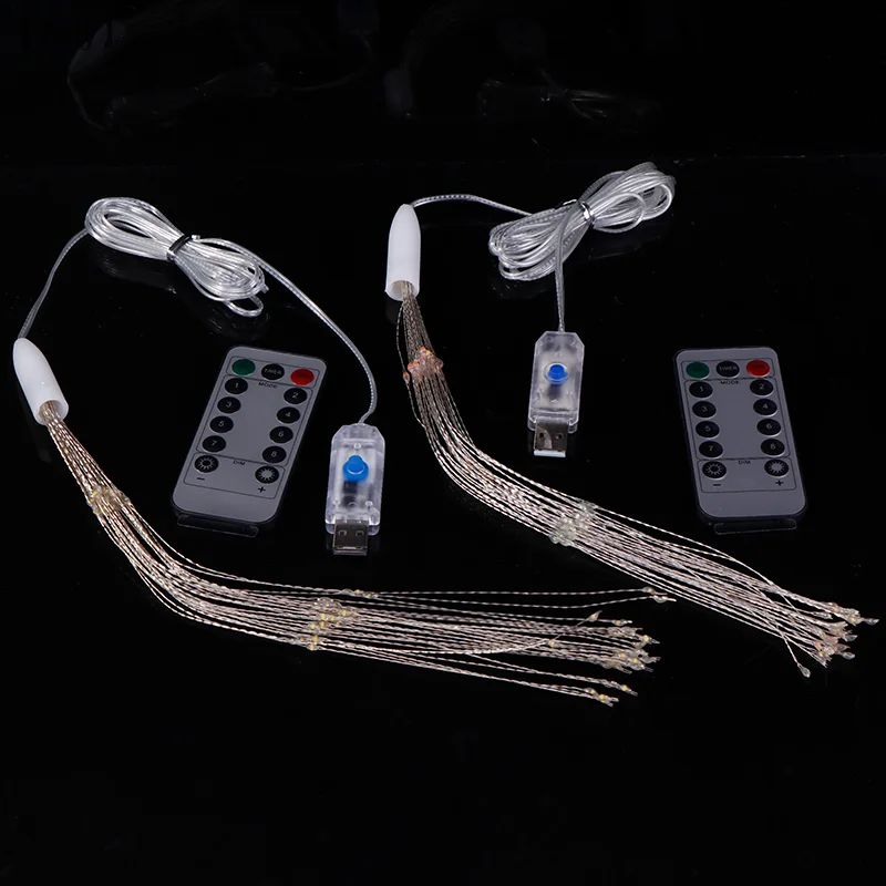 กรกฎาคมUSB ขับเคลื่อนดอกไม้ไฟ Starburst ไฟ LED Fairy String Light 8 โหมดสําหรับ YARD Garden งานแต่งงานคริสต์มาส Holiday Part