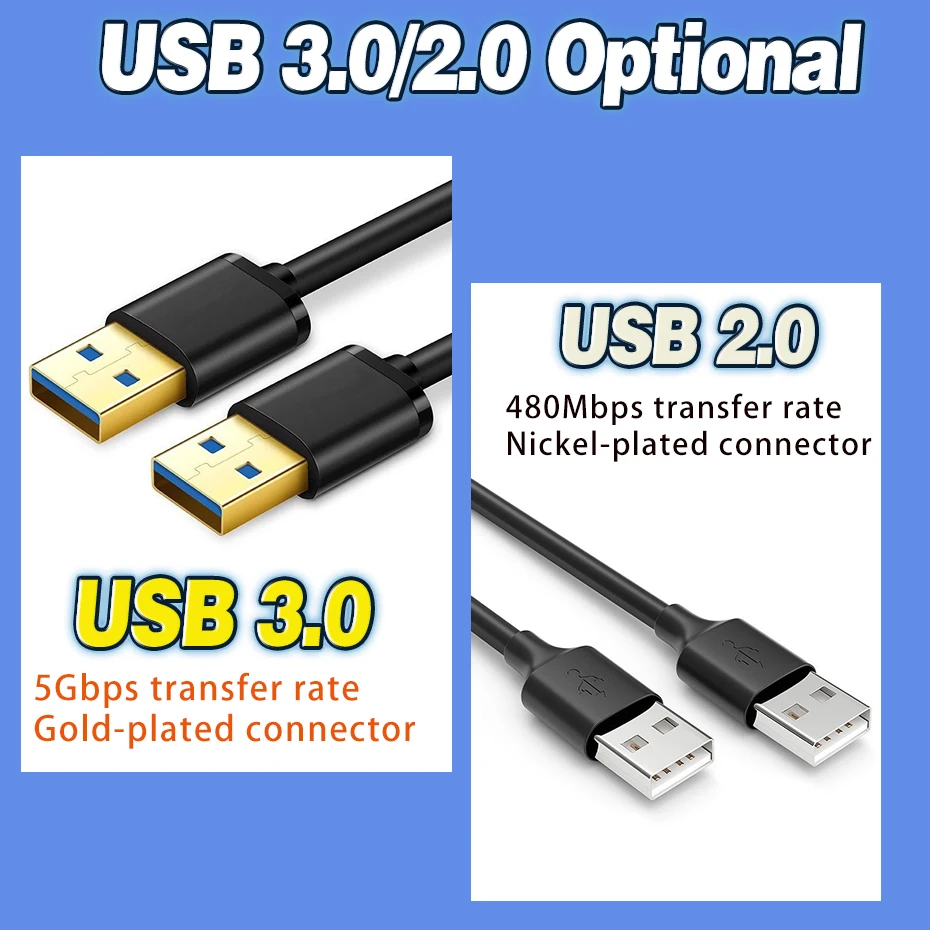 USB 3.0 5Gbps Fast Transfer Extension Cable Male to Male USB3.0 2.0 Extender for Radiator Hard Disk Webcom Camera USB Data Cable