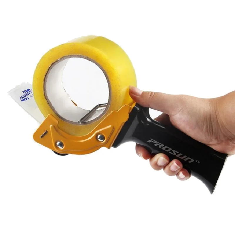 80mm Heavy Duty Tape Gun dozownik 3 Cal duże opakowanie uszczelnianie opakowań Cutter do użytku biurowego, pracownicy magazynu; Losowy kolor