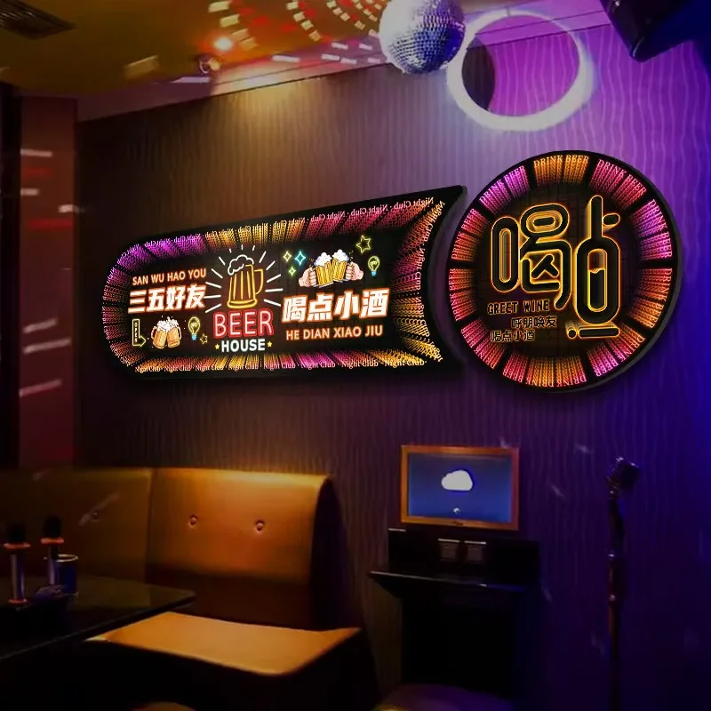 Bar wall combination decorative painting Internet celebrity KTV box led luminous painting music dining bar nightclub