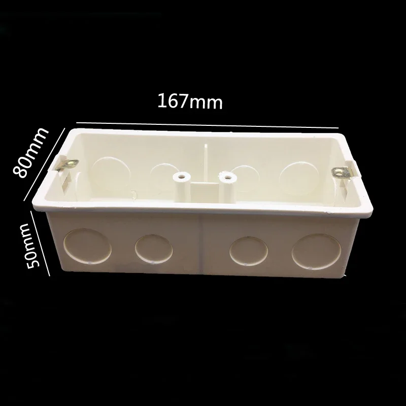 

Тип 86, огнестойкий ПВХ 2-Gang Junction Dark Box универсальное штепсельное гнездо с переключателем, нижний настенный выключатель
