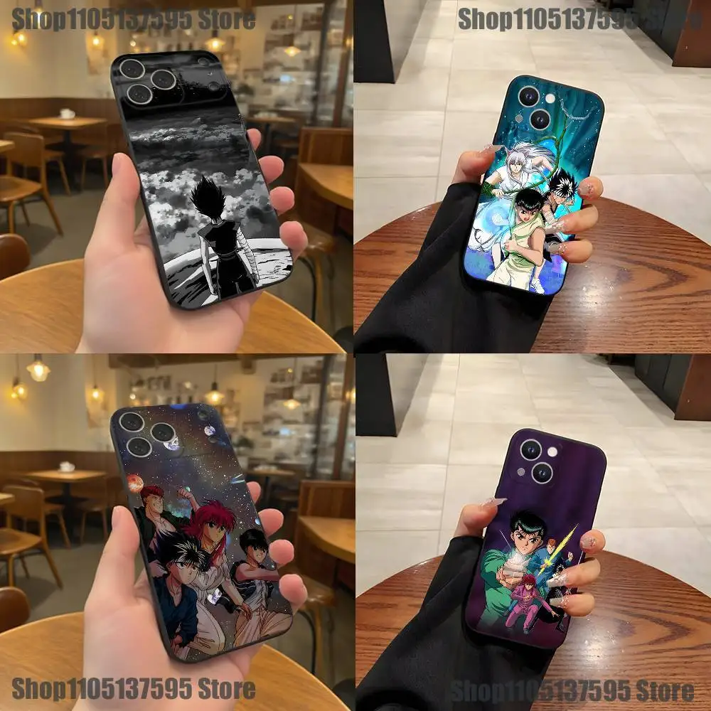 

Anime Yu Yu Hakusho Phone Case For iPhone 17,16,15,14,13,12,11,Pro,XS,Max,XR,Plus,E,SE4,Mini Black Soft Cover