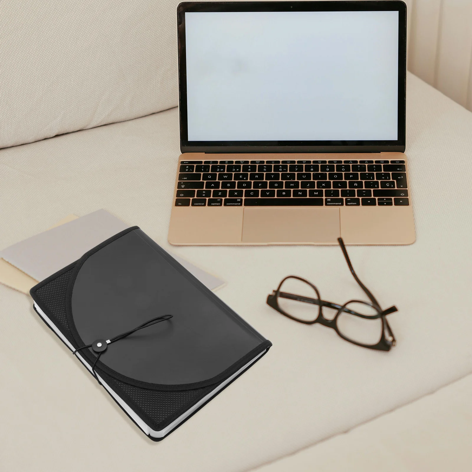 BUTIFULSIC Carpeta organizadora de documentos multicapa PP Bolsa de almacenamiento de archivos de escritorio Solución de archivo de datos portátil negra