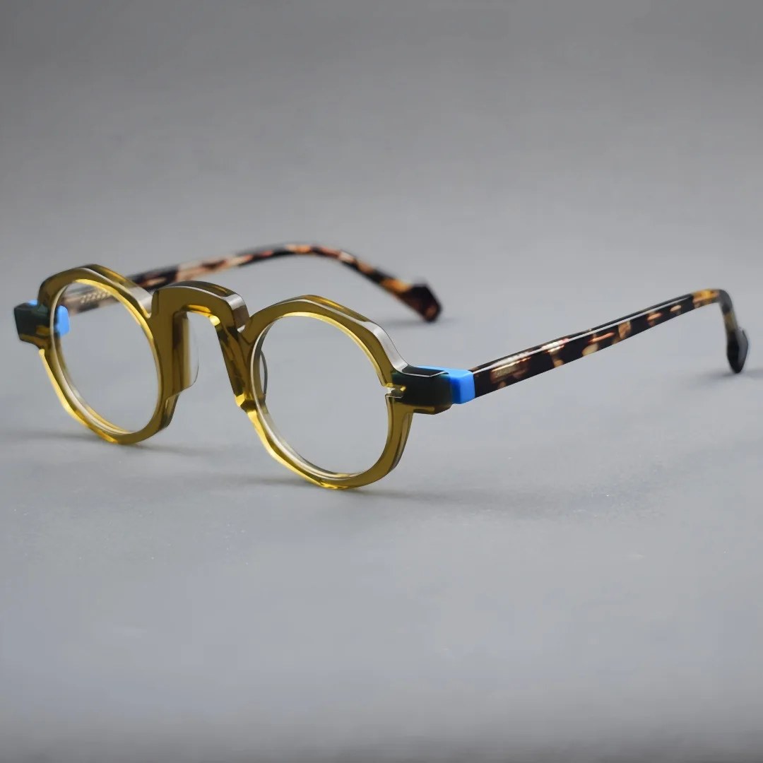 

ALICIA New Small Size Eyeglasses Luxury Acetate Spectacle Fashion Retro Round Full Frame Optical Prescription Frames Man Woman