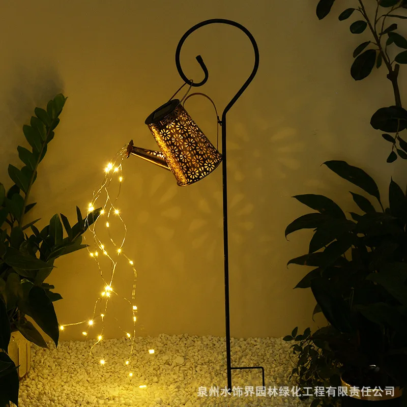 Solar outdoor light garden villa decoration creative hollow led star kettle light courtyard waterproof lawn lights