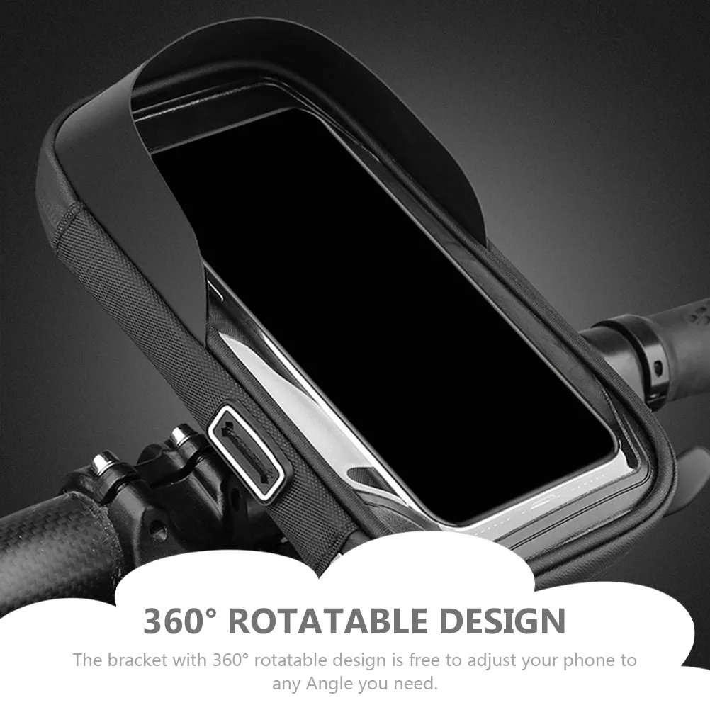 

Durable Waterproof Bike Phone Bag Clear Cellphone Pouch Zipper Rotatable Frame Mount Phone Rack Waterproof Cellphone Bag
