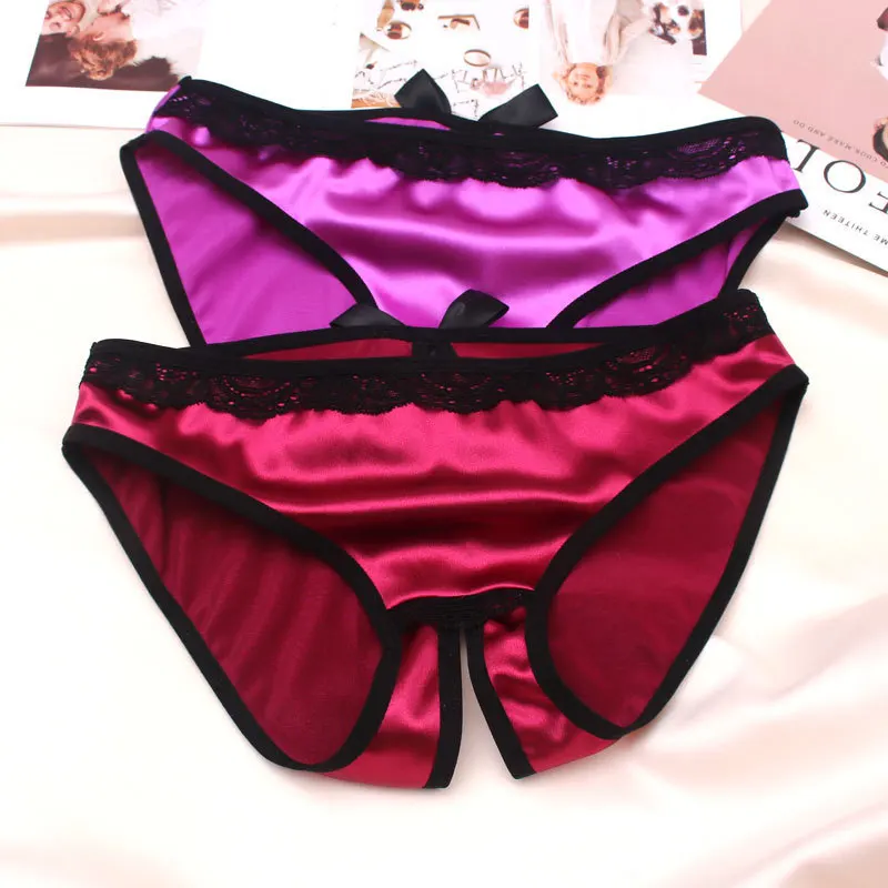 

2025 New Underwear Women's Sexy Open Low Waist Large Size No Trace Luxury Style Triangle Shorts Panties
