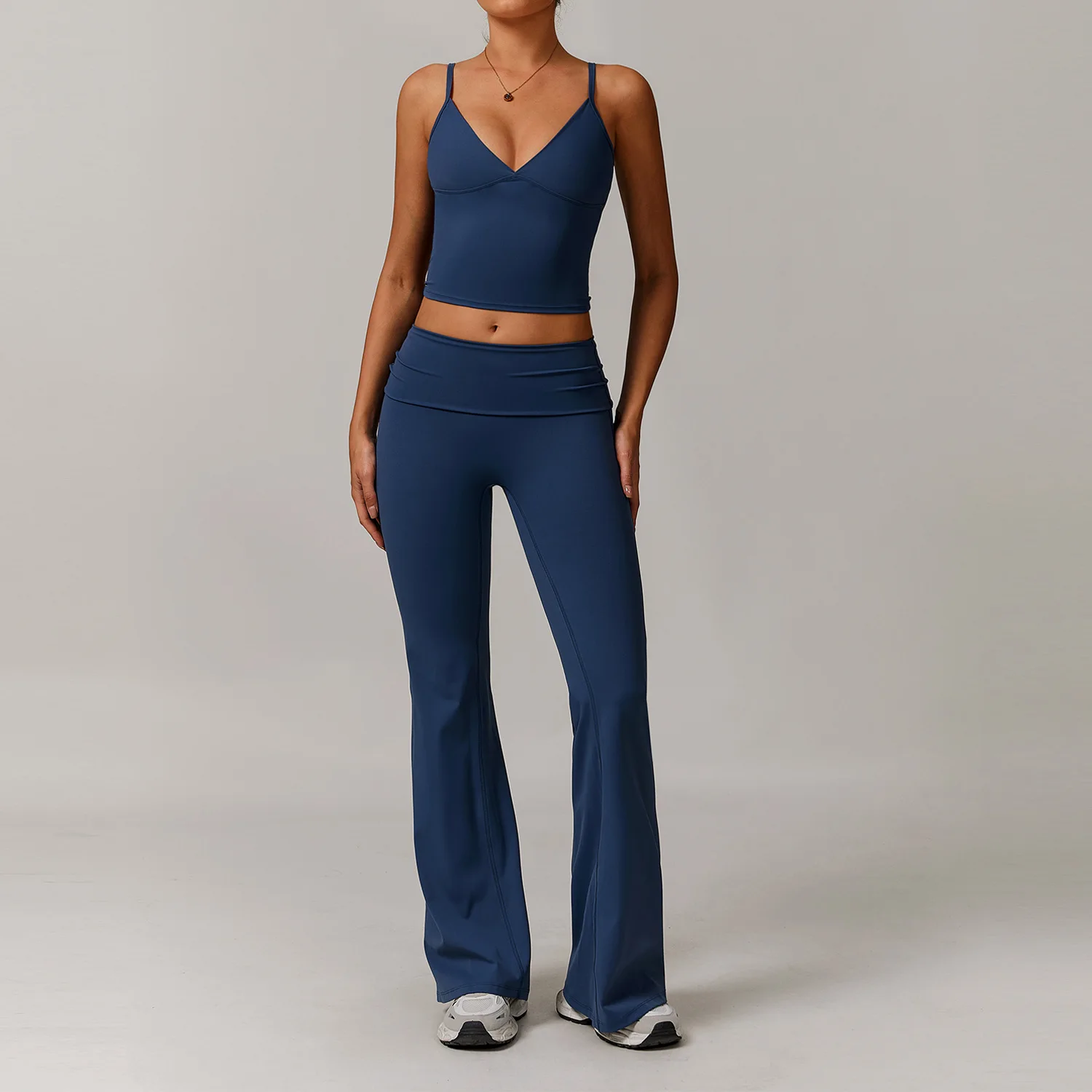 2PCS Yoga Suit Women Tracksuit Sports Bra High Waist Leggings Shorts Outfit Gym Set Fitness Workout Clothes Push Up Sportswear image 2