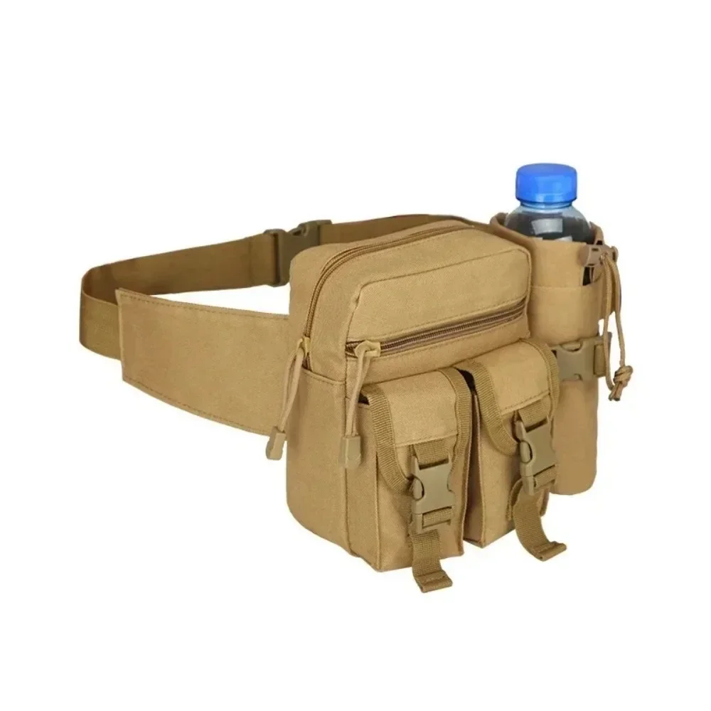 1pc Men Waist Pack Nylon Hiking Water Bottle Phone Pouch Outdoor Sports Climbing Camping Belt Bag Hiking Backpacks