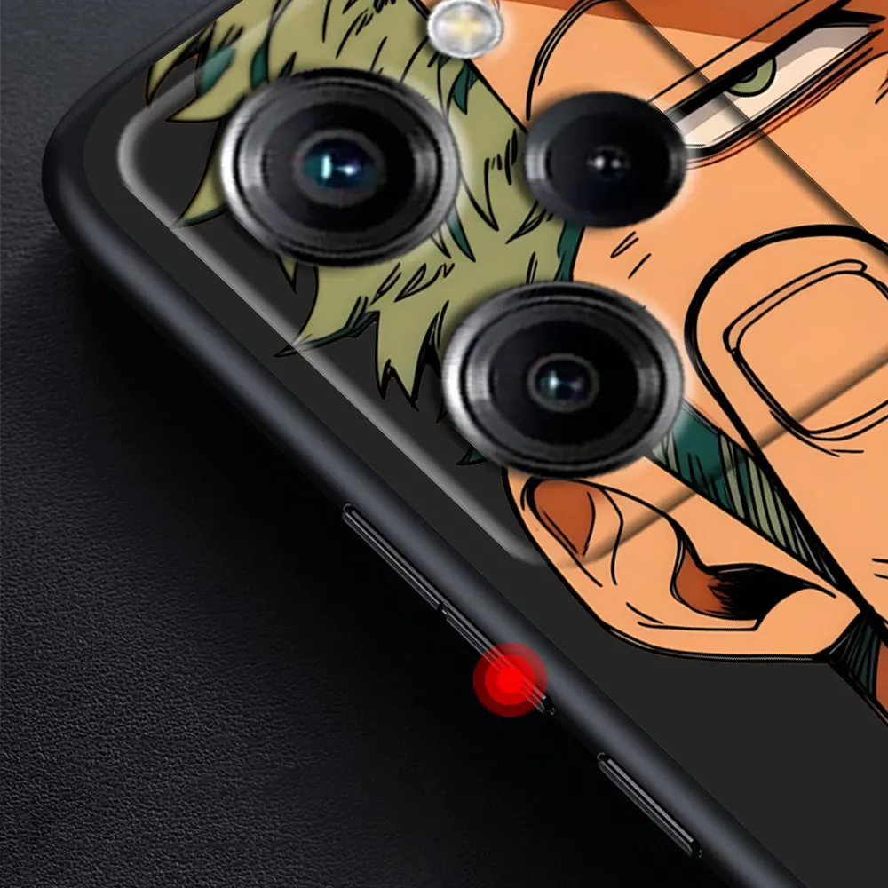 Black Frosted Case for Xiaomi Poco X4 F7 X3 NFC X5 M4 M7 F5 C65 M6 M3 Pro TPU Mobile Phone Cover Japanese Anime Luffy Zoro Nami