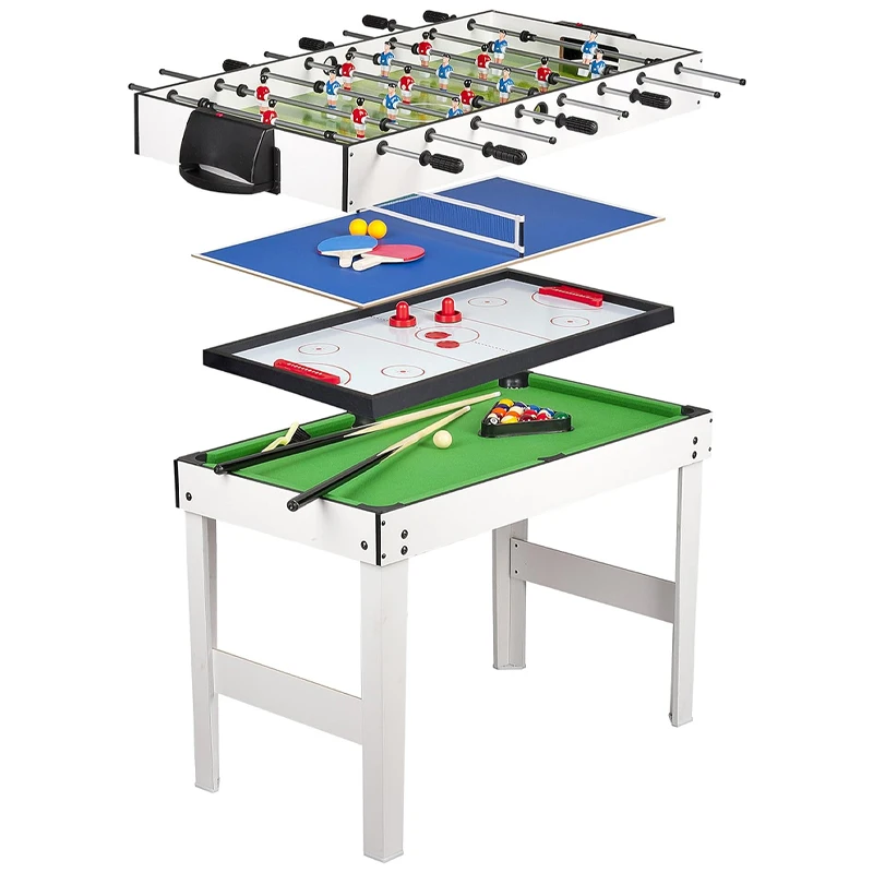 

4-in-1 Folding Multi-Functional Game Table - Football/Billiards/Table Tennis Classic Family Children Pool Table Set