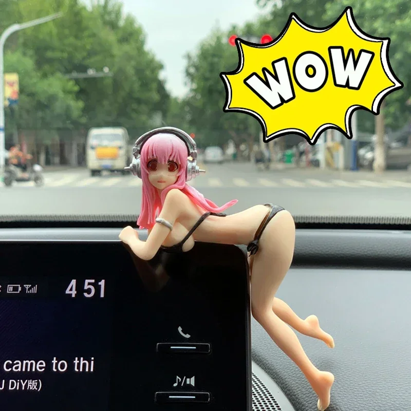 Kawaii Car Ornaments Sexy Suupaa Soniko Bunny Girl Girls Anime Statue Car Dashboard Sexy Doll Figurine Car Decorations