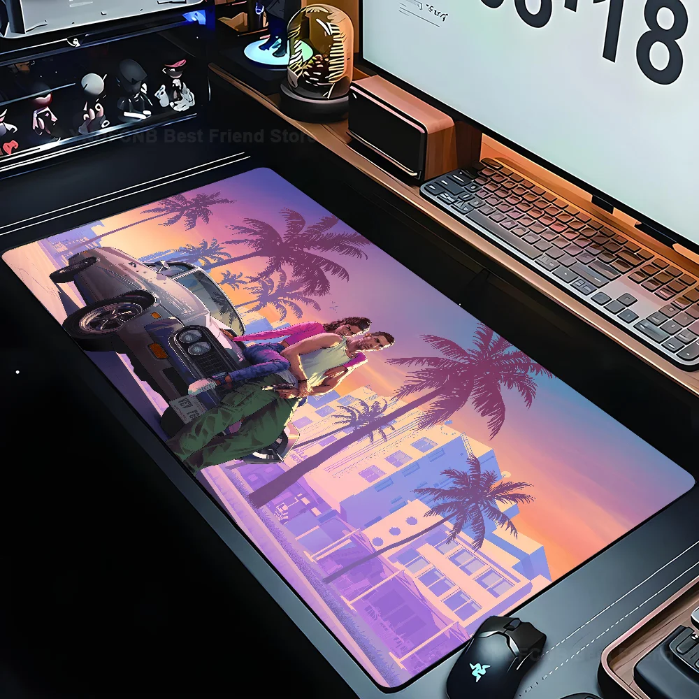 

Game Grand Theft Auto Mousepad Mouse Mat Desk Mat With Pad Gaming Accessories Prime Gaming XXL Keyboard Pad