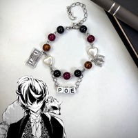 handmade BSD bracelet Edgar Allan Poe Bungou Stray Dogs Inspired Bracelet  and earrings anime Y2k
