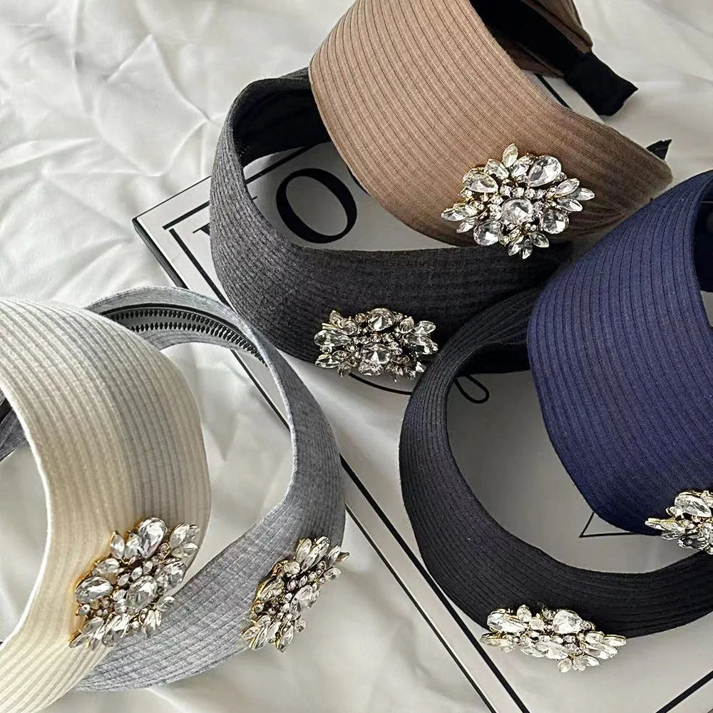 Diademas de diamantes de copo de nieve, diademas de lujo tejidas con diamantes de imitación, envoltura para la cabeza de borde ancho, accesorios para el cabello de piedras preciosas de copo de nieve Premium