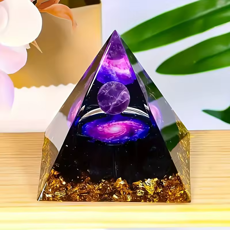 1pc Relieve Stress and Attract Wealth with Our Homeopathic Amethyst Crystal Ball Pyramid, Raw Stone Stone Home Decoration
