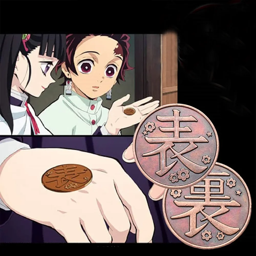 Ghost Kill Demon Coin Cosplay Anime Tanjiro Kamado Tsuguko Kanao Tsuyuri Costume Props Accessories Fans Gifts