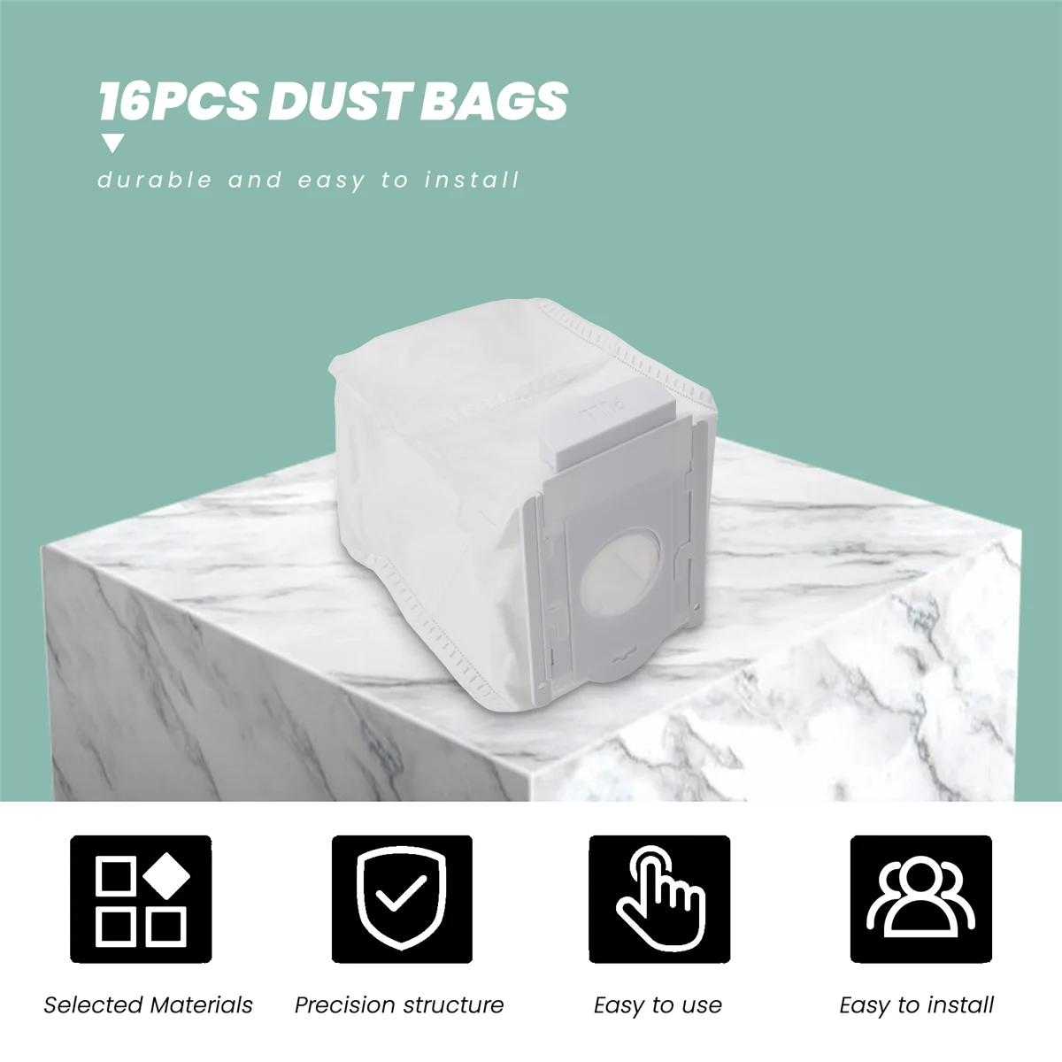 A314X ~ 16 unidades de sacos de filtro de pó para aspirador de pó se encaixam em sacos de pó para aspiradores da série Jet Base de estação limpa