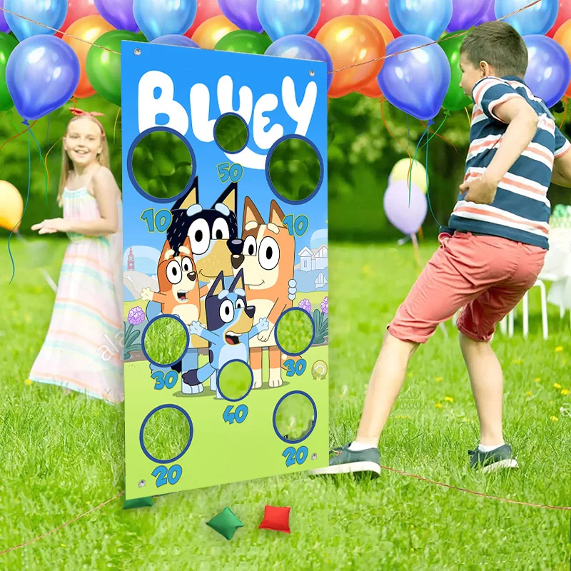 Bluey Toss Game Banner for Bingo Family Carnival Activities Girls Boy Birthday Party Decoration Sport Outdoor Supplies Kids Toys