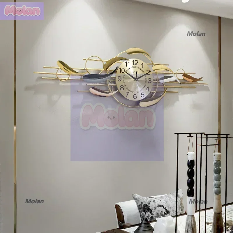 

Big Size Luxury Wall Clocks Art Mural Aesthetic Design Clock Wall Modern Design Modern Horloge Murale Living Room Decoration