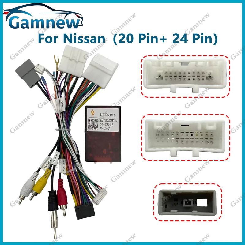 Car 16pin Audio Wiring Harness With Canbus Box For Nissan X-TRAIL Qashqai Teana Rogue 2016 Aftermarket Stereo Wire Adapter