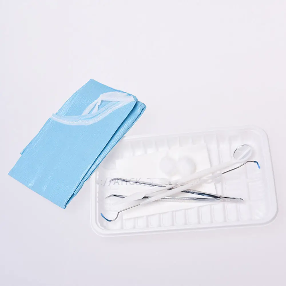 20 Sets Dental Disposable Oral Package Mouth Mirror Tweezer Probe Instrument Box