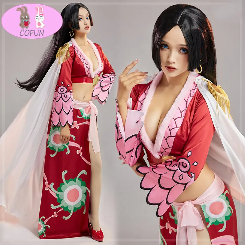 

COFUN Anime ONE PIECE Boa Hancock Sexy Cheongsam Sweet Lovely Dress Uniform Cosplay Costume Party Outfit For Women