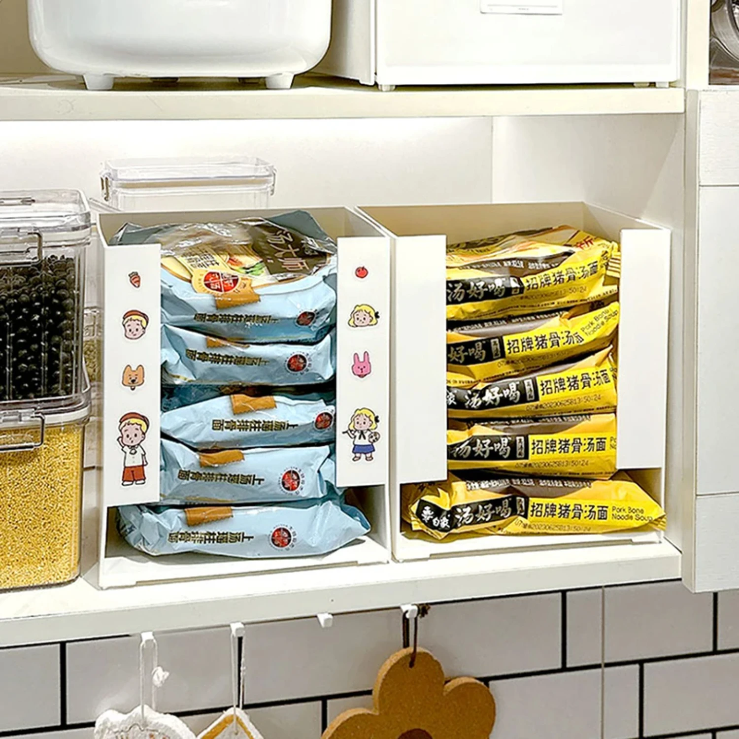 Organizer Korea Ramen Box - Multi-functional Instant Noodle Cup Tissue Bins Facial Mask Holder Kitchen Tabletop